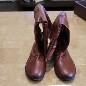 Black Boots w/ gold zipper & silver studs on heels